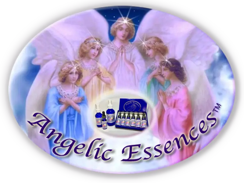 A picture of angels with the words angelic essences.